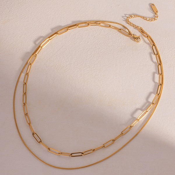 18K Non-Tarnish Stainless Steel Chain Necklace N17-S0OX3T6995