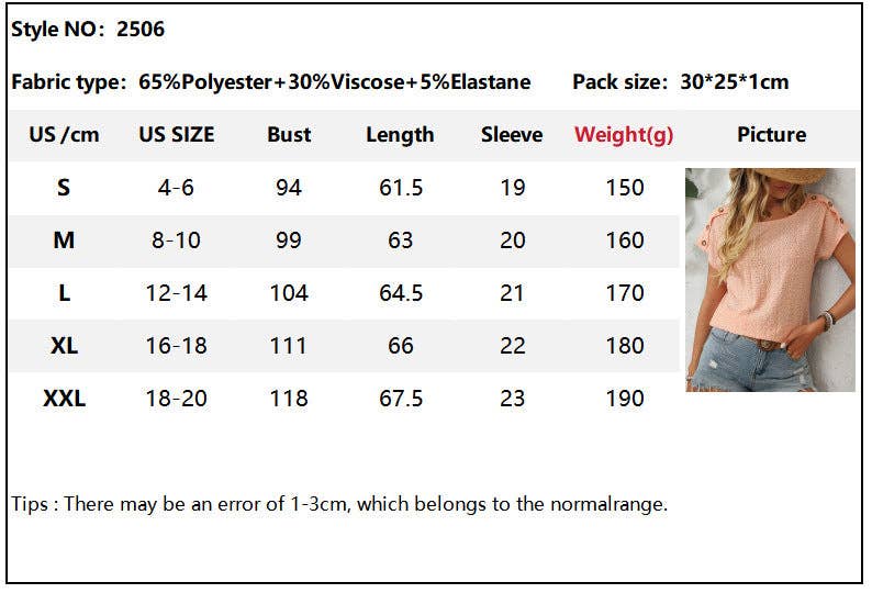 Button Short-sleeved Cut-out Top
