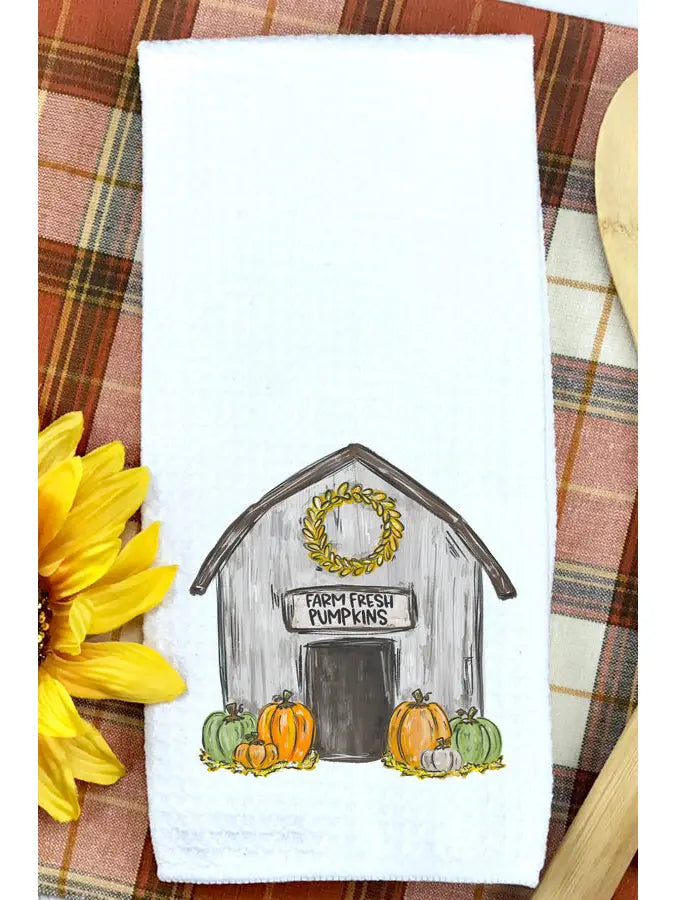 Farm Fresh Pumpkins Barn Hand Towel