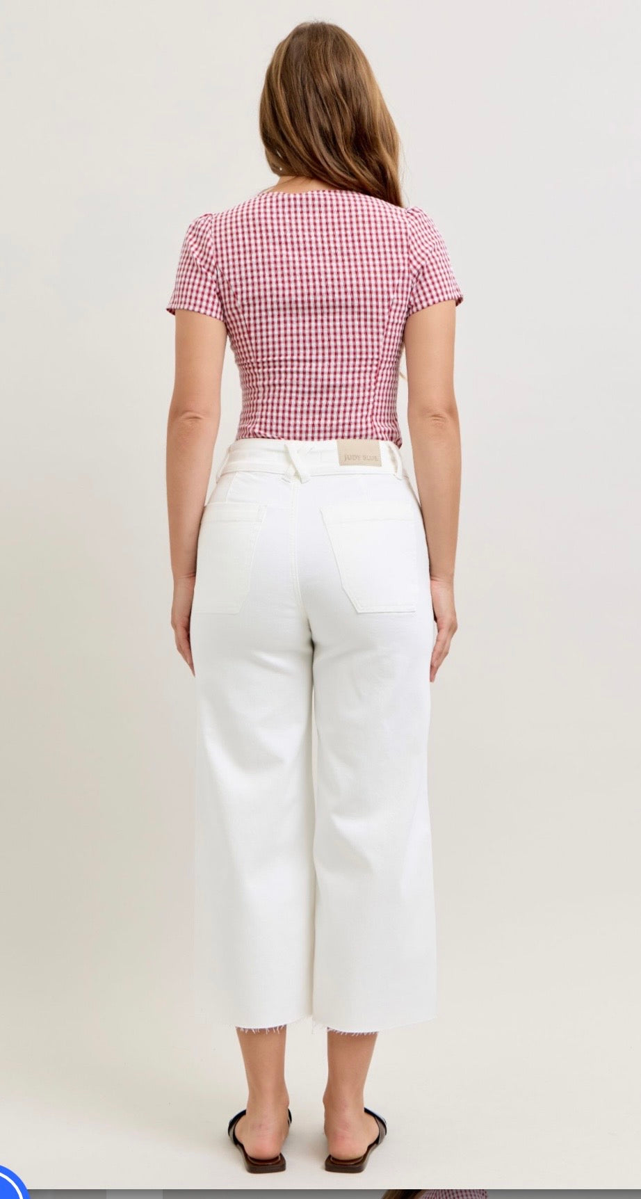 Judy Blue High Waisted White Crop Jeans