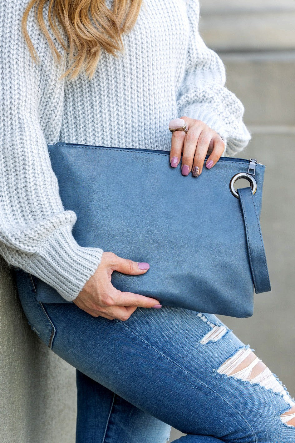 Midnight Blue Oversized Everyday Clutch