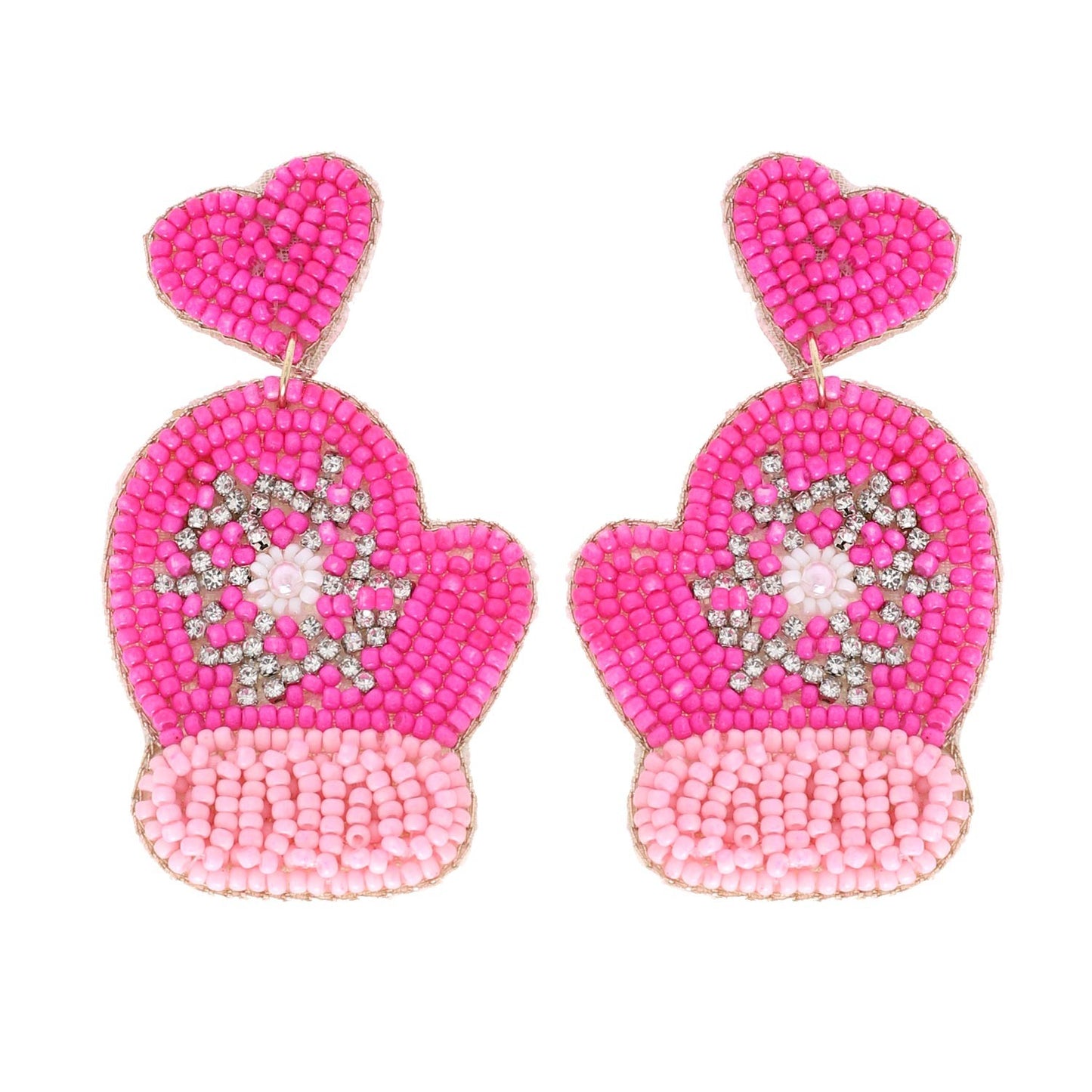 Pink Mitten Earrings
