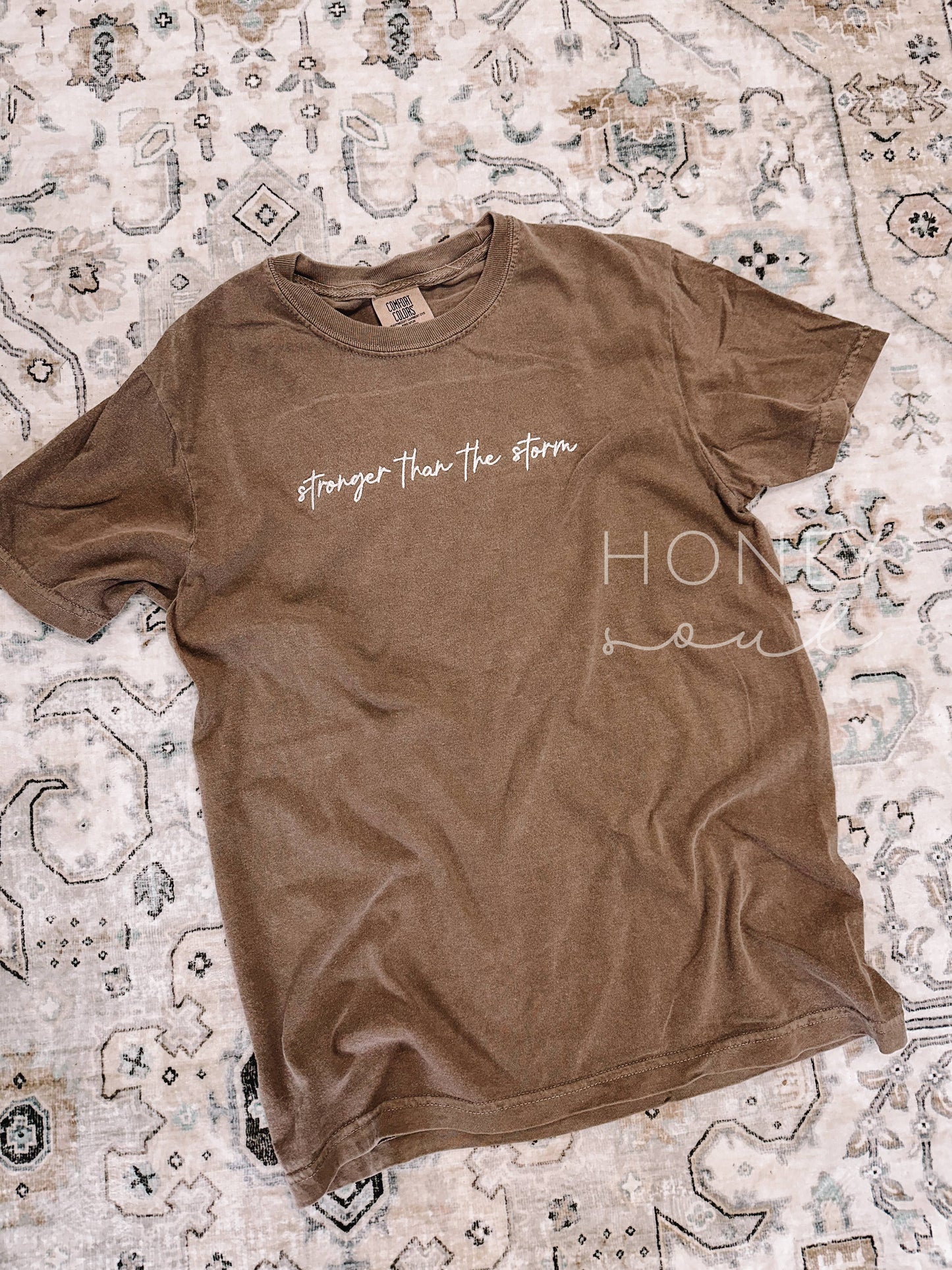 Embroidered Stronger Than The Storm Tee