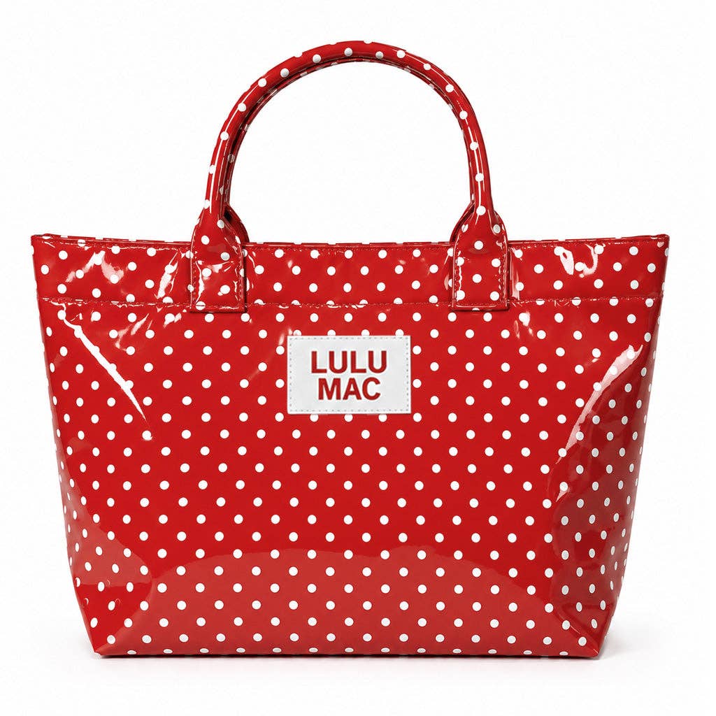 LULU MAC TOTE BAG RED/WHITE DOT