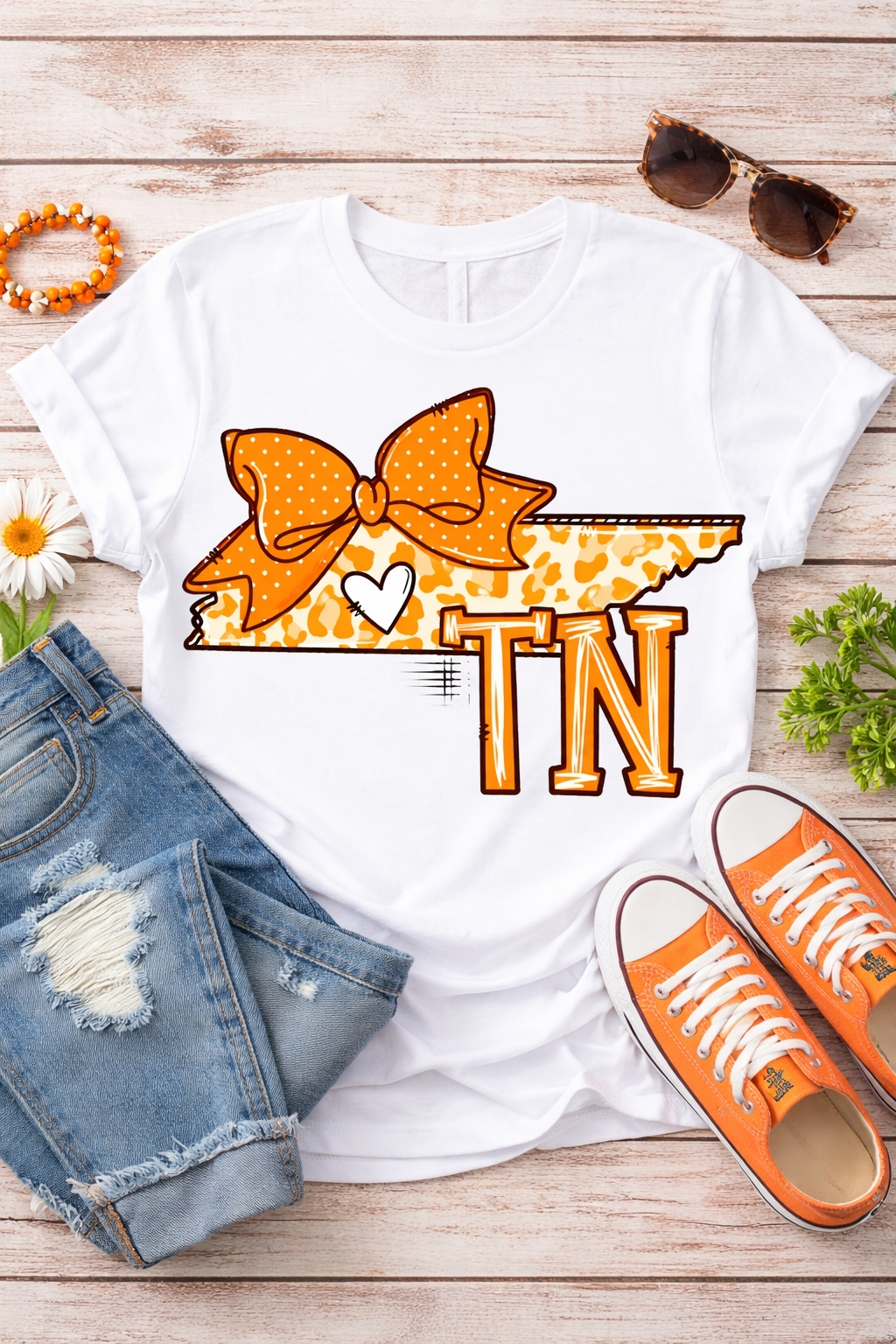 TN with Bow and Heart Tee