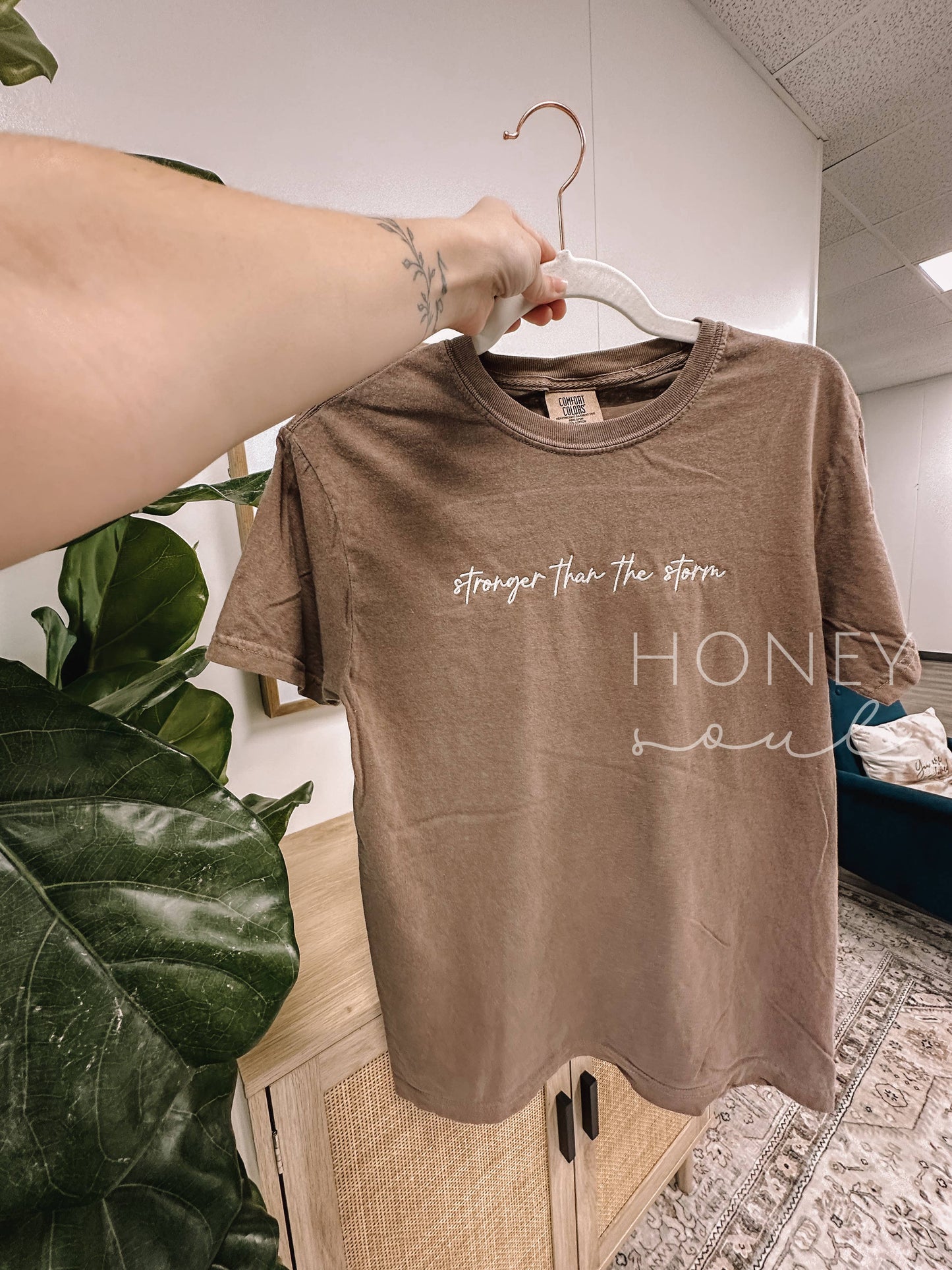 Embroidered Stronger Than The Storm Tee