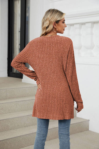 Orange Pocket Cardigan