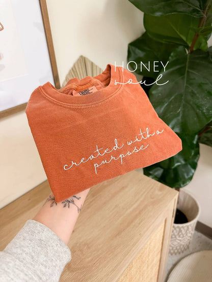 Embroidered Created With A Purpose T-Shirt