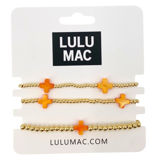 ORANGE Gold Bracelet Stack