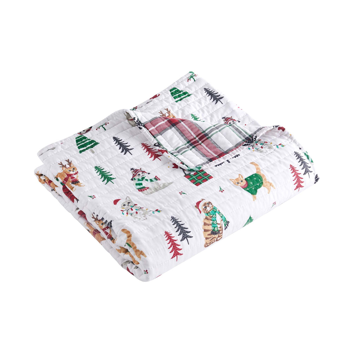 Meowy Christmas Quilted Throw