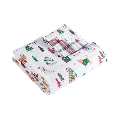 Meowy Christmas Quilted Throw