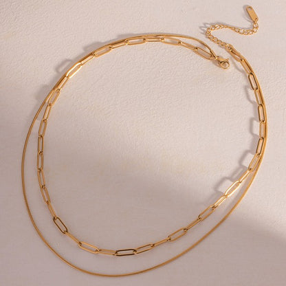 18K Non-Tarnish Stainless Steel Chain Necklace N17-S0OX3T6995