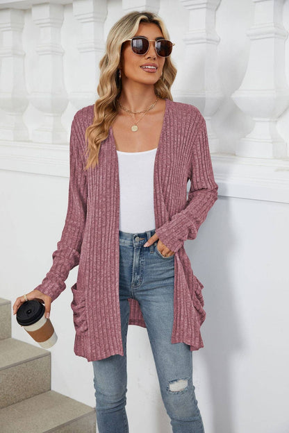 Mauve Pocket Cardigan