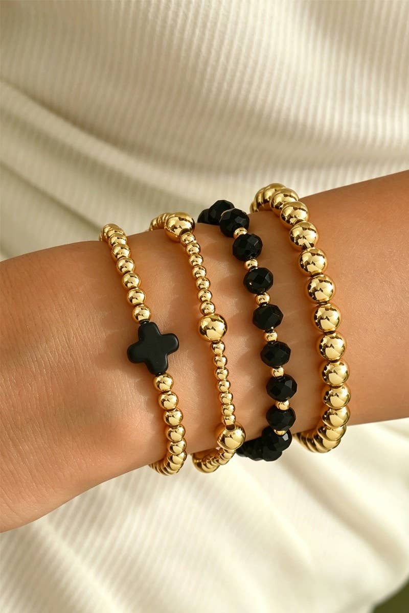 Boho Cross Beaded Stretch Bracelets