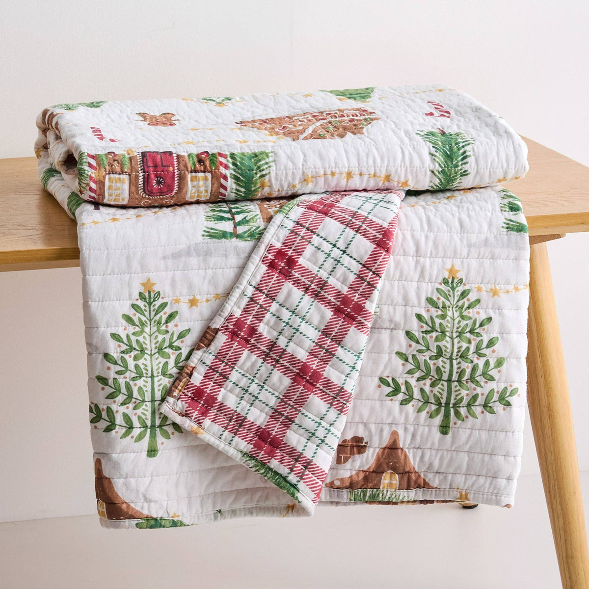 Gingerbread Village Quilted Throw