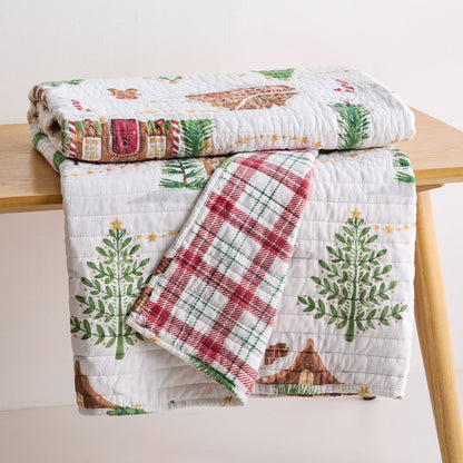 Gingerbread Village Quilted Throw