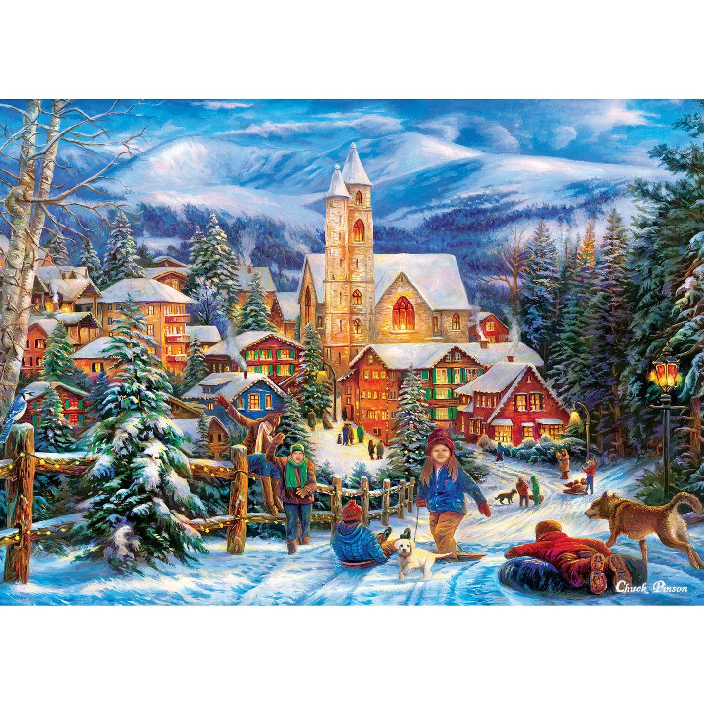 Season's Greetings - Sledding Home 1000 Piece Puzzle