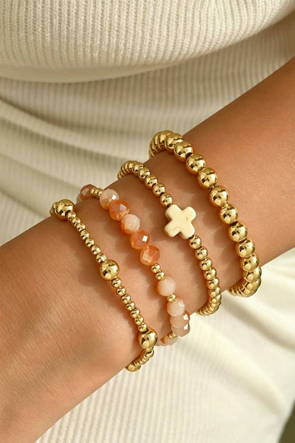 Boho Cross Beaded Stretch Bracelets