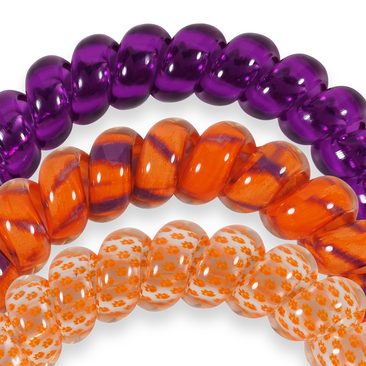 Spiral Hair Coils | Large | Go Tigers! Hair Ties