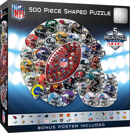 NFL - Helmet Drip Art 500 Piece Shaped Puzzle