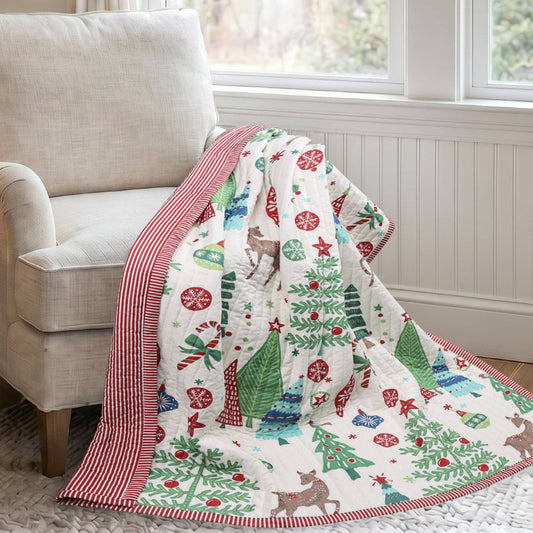 Tree Festival Quilted Throw