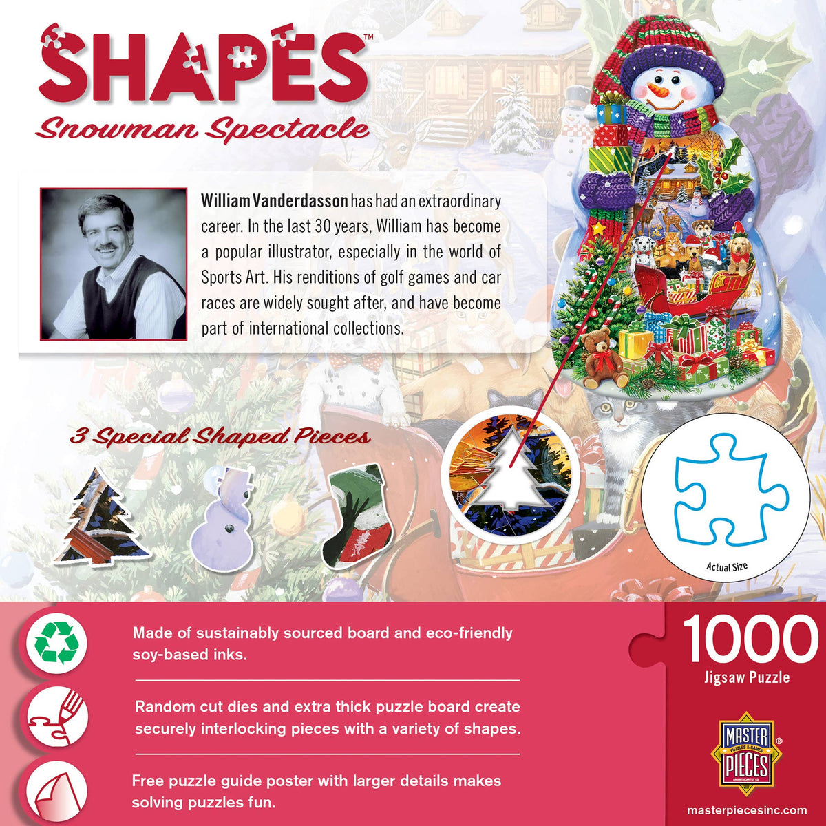 Snowman Shaped 1000 Piece Jigsaw puzzle