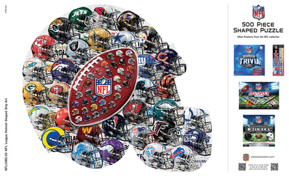 NFL - Helmet Drip Art 500 Piece Shaped Puzzle