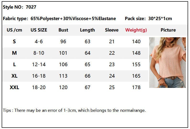 Sweet Short-Sleeve Hollow-Out Top