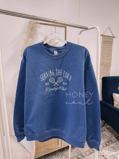 Embroidered Serving The Lord Sweatshirt