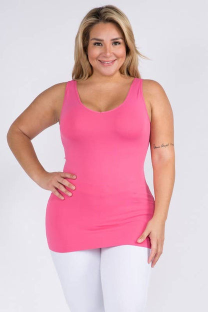 Reversible V or U Neckline Seamless Tank Plus Size
