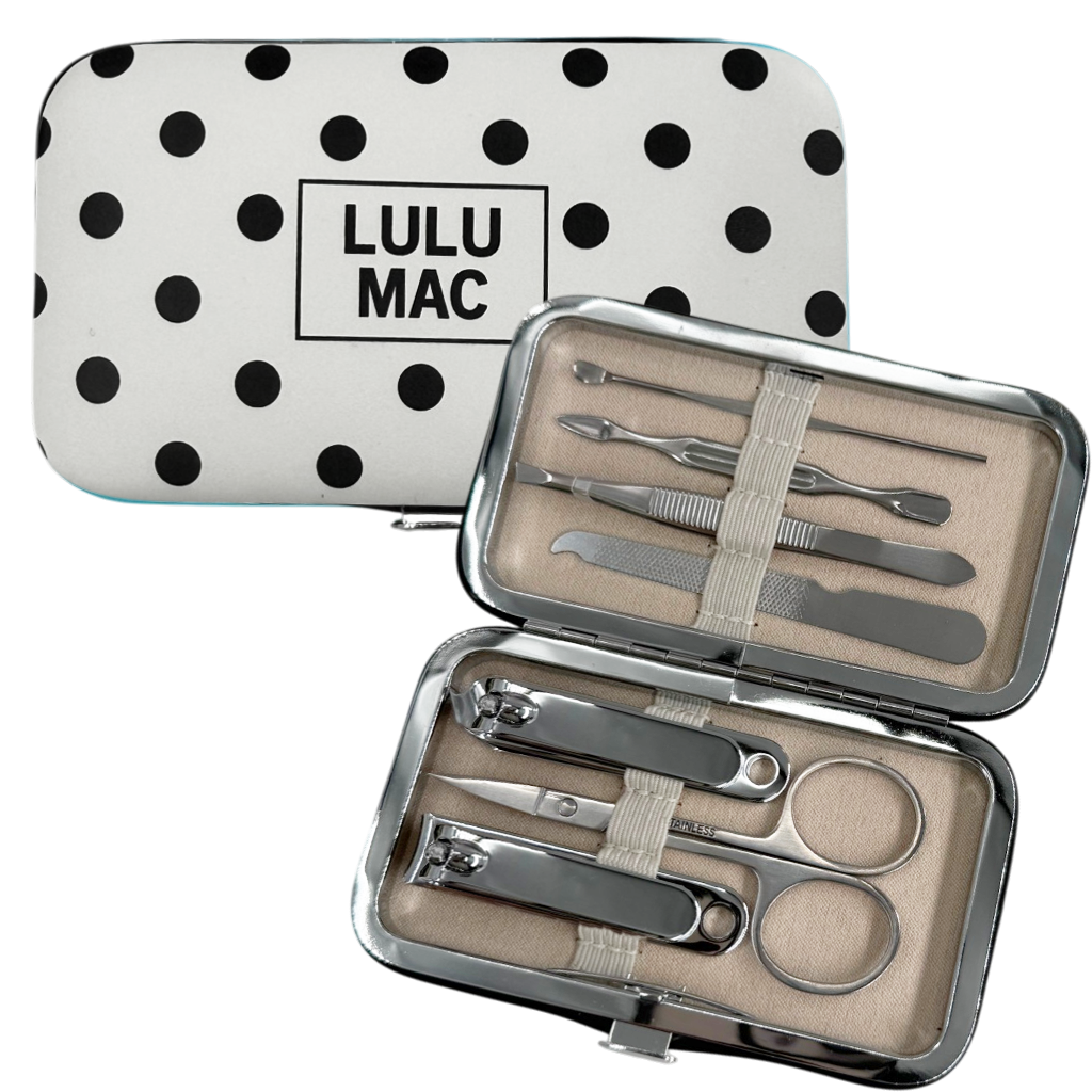 White/Black Dot Manicure Set