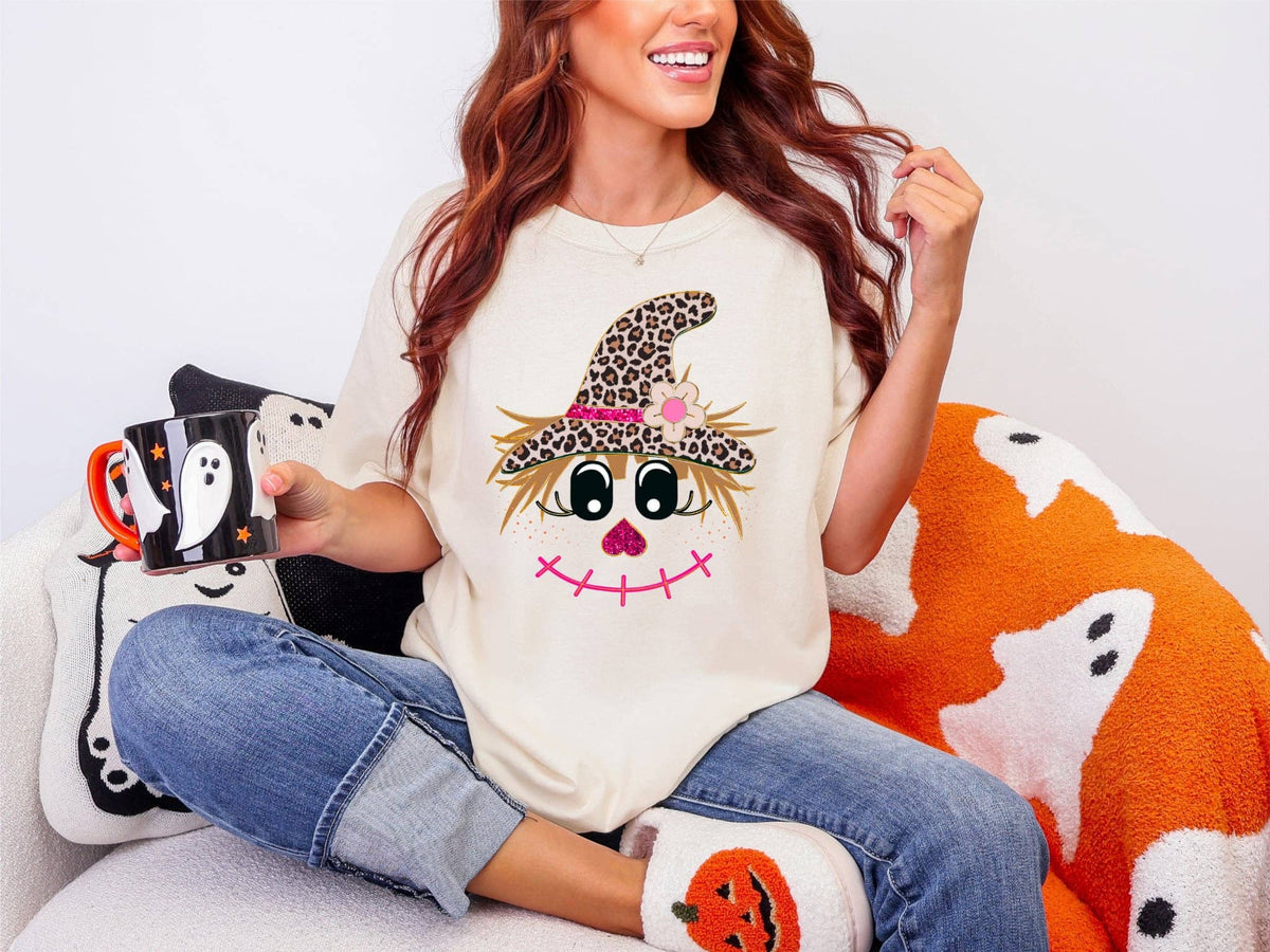 Leopard Fall Scarecrow Graphic Tee