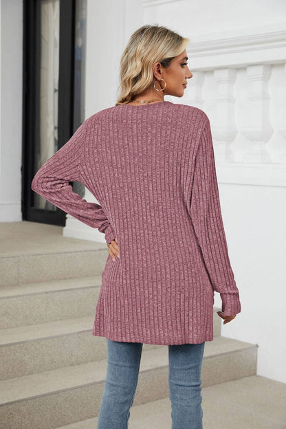 Mauve Pocket Cardigan