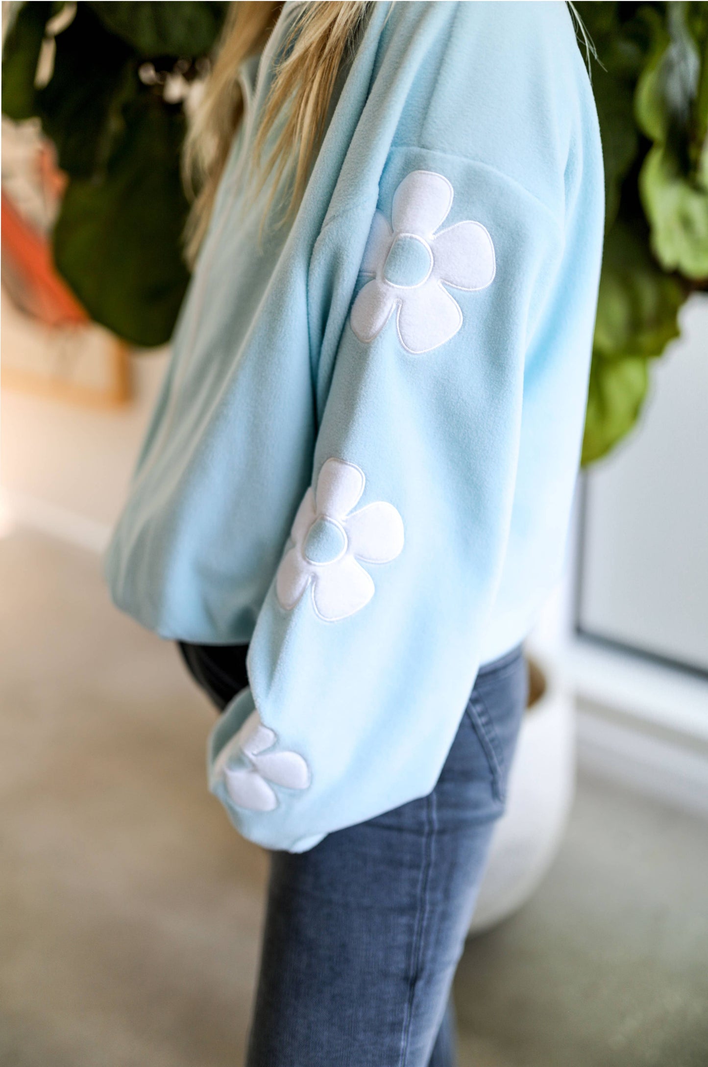 Retro Weekend Fleece Full Zip - Daisies