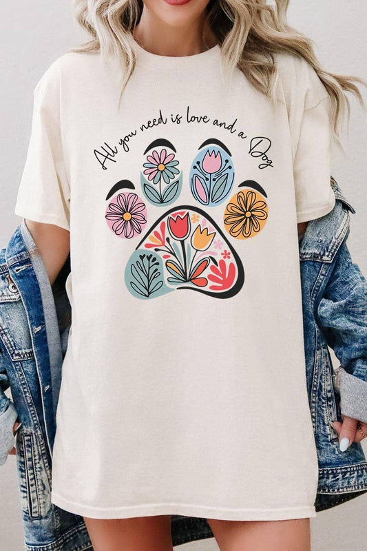 All You Need is Love And A Dog Graphic Cotton Tee