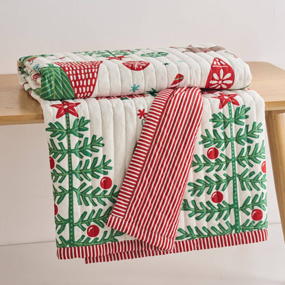 Tree Festival Quilted Throw