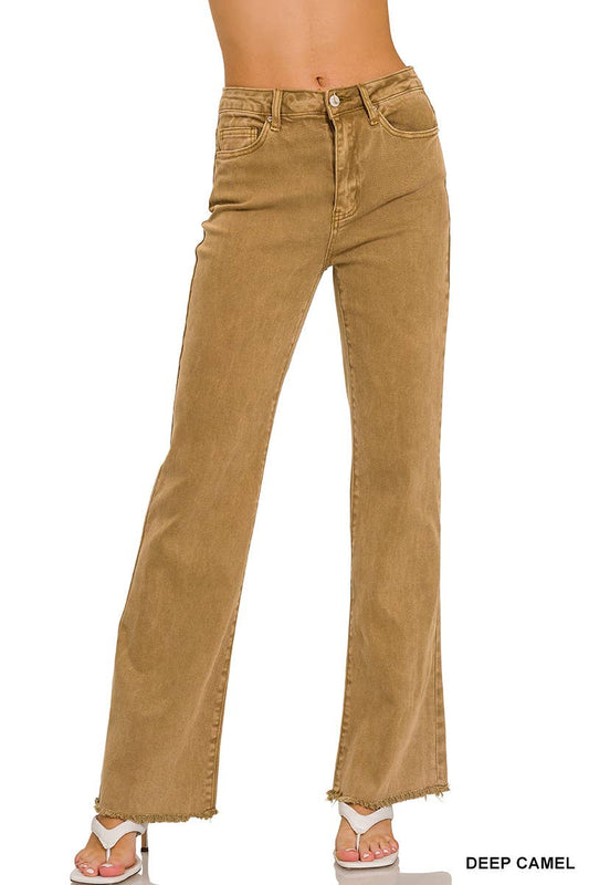 DEEP CAMEL Acid Washed Jeans