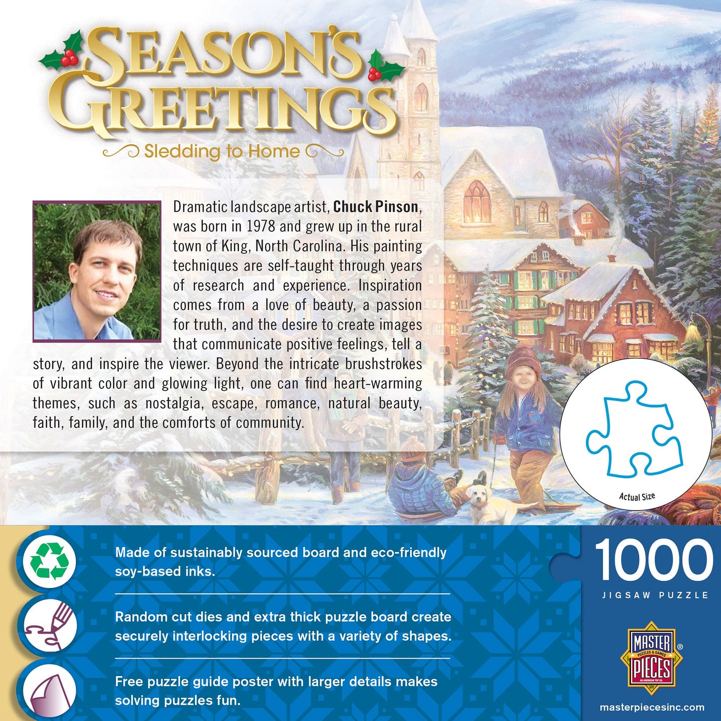 Season's Greetings - Sledding Home 1000 Piece Puzzle