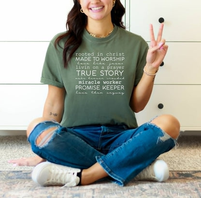 Rooted in Christ Comfort Colors Graphic tee