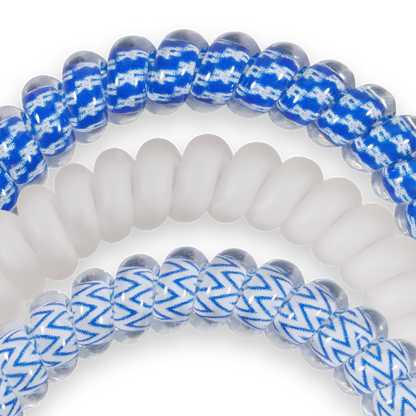 Spiral Hair Coils | Small | Go Big Blue! Hair Ties