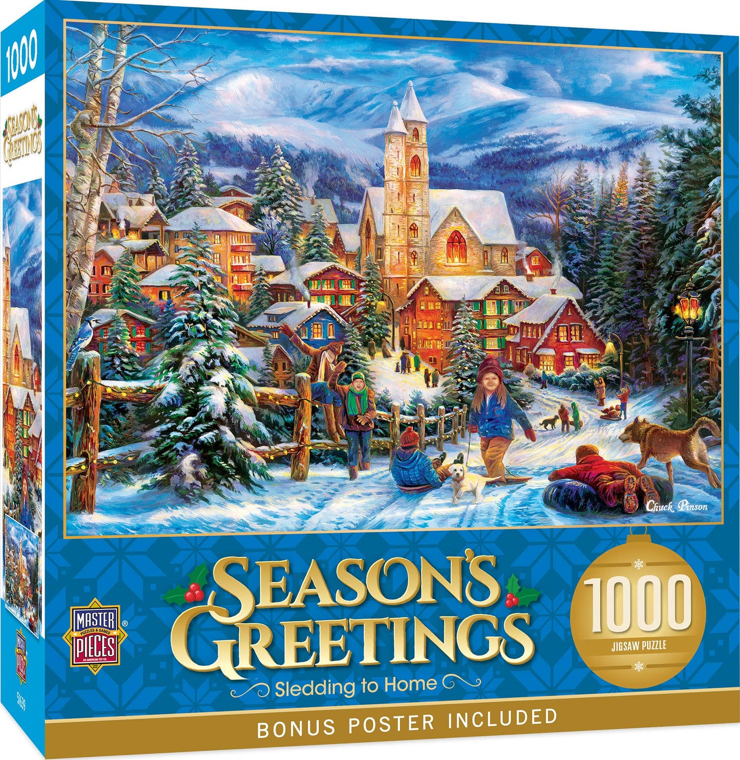 Season's Greetings - Sledding Home 1000 Piece Puzzle