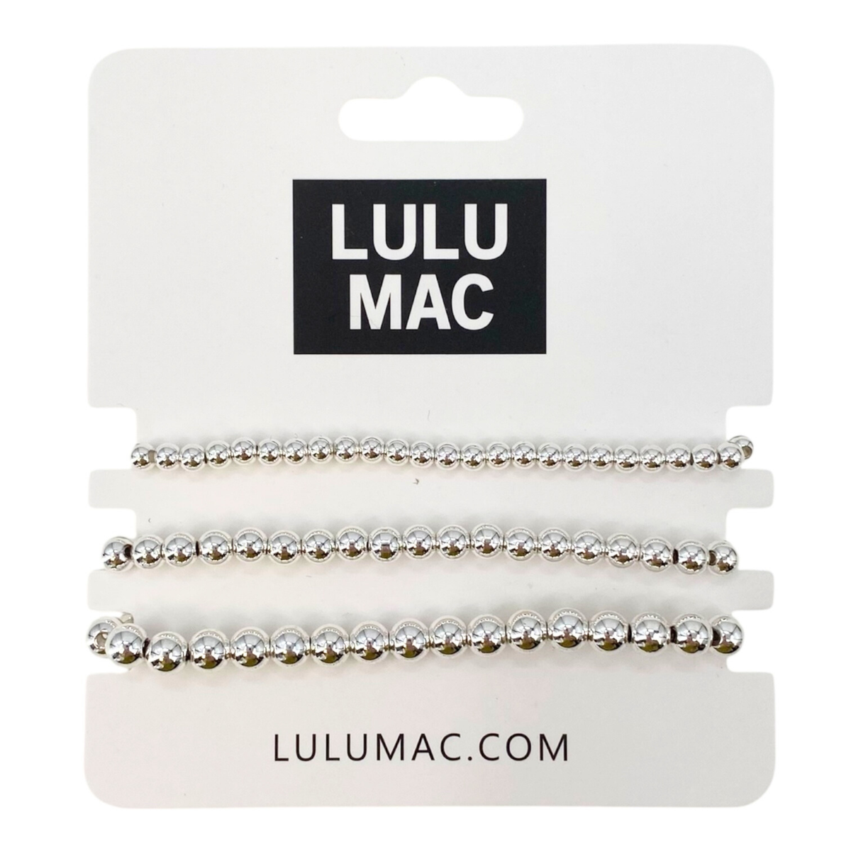 LULU MAC SILVER STACK BRACELETS