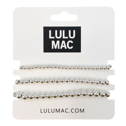 LULU MAC SILVER STACK BRACELETS