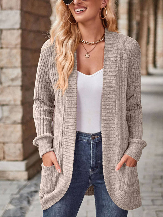 Striped Casual Long Sleeved Cardigan