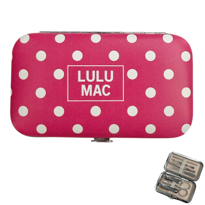 Hot Pink/White Dot Manicure Set