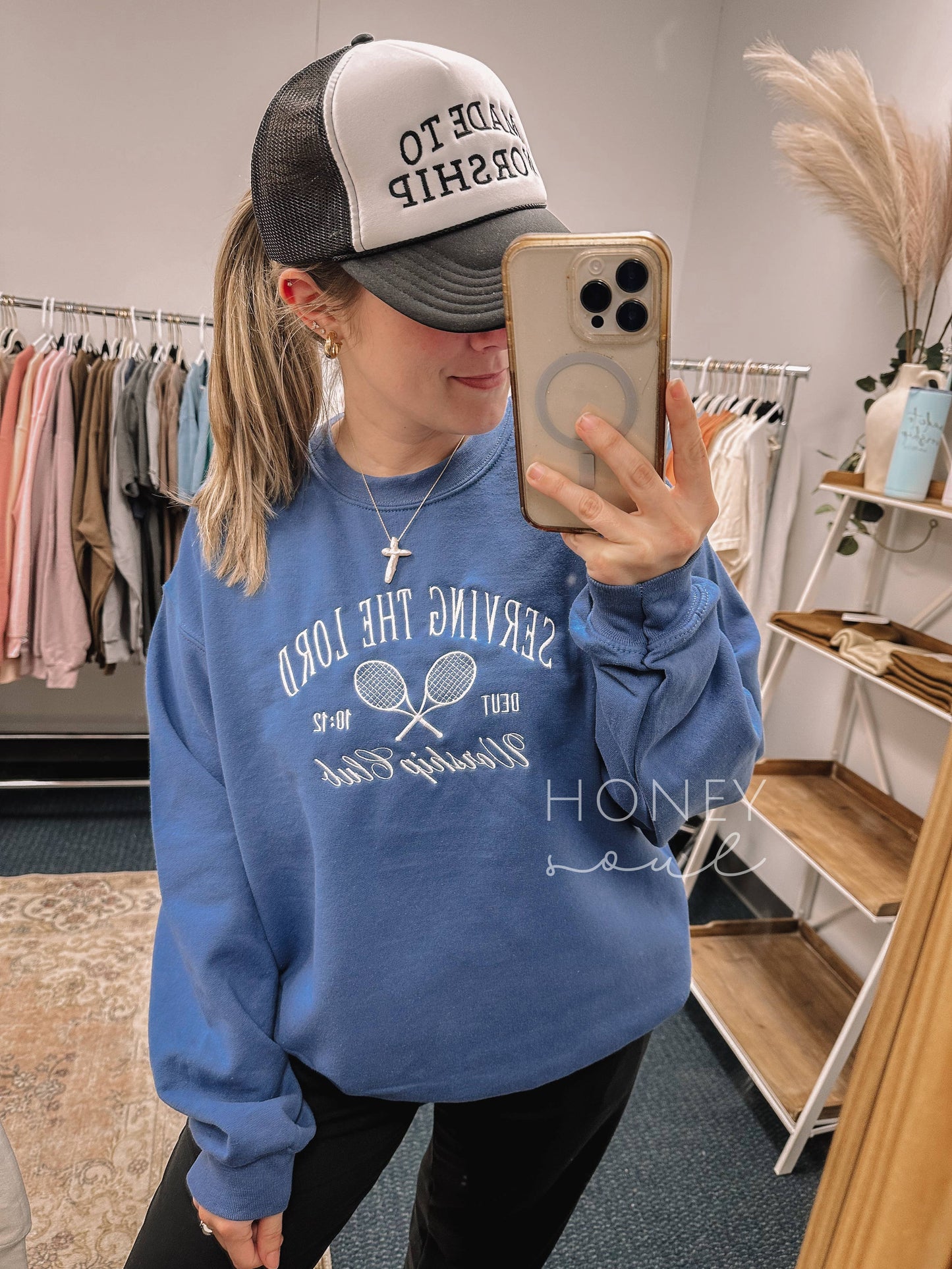 Embroidered Serving The Lord Sweatshirt