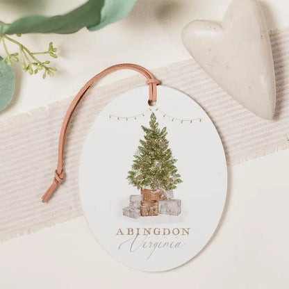 Abingdon, Virginia Cottage Tree Wooden Ornament