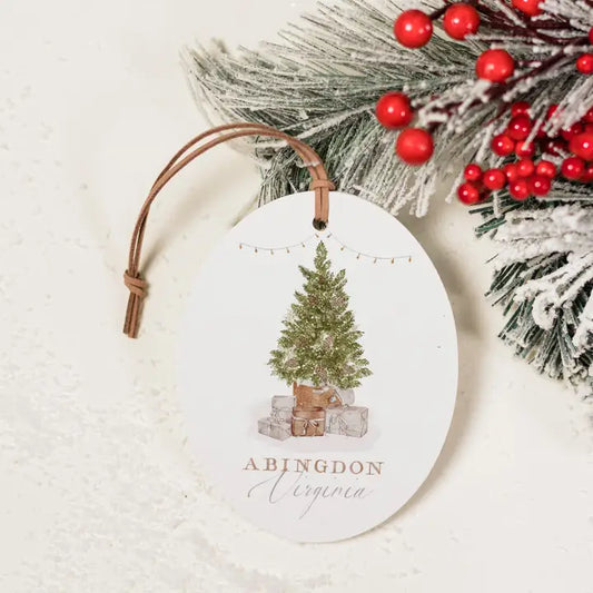 Abingdon, Virginia Cottage Tree Wooden Ornament