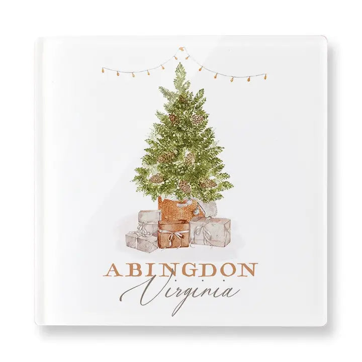 Abingdon Virginia Acrylic Coaster Cottage Tree