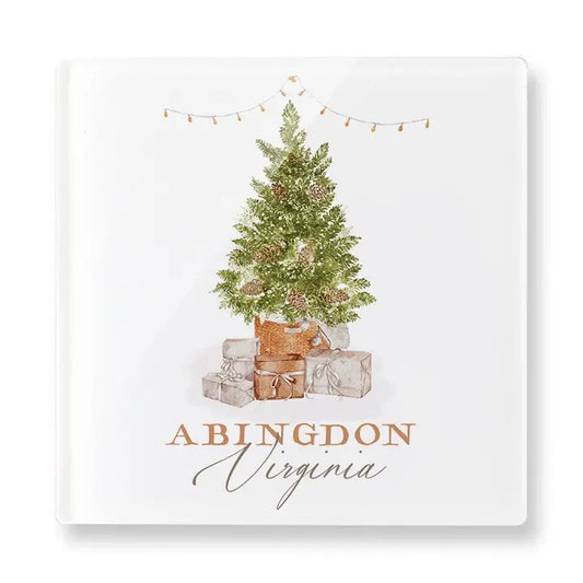 Abingdon Virginia Acrylic Coaster Cottage Tree